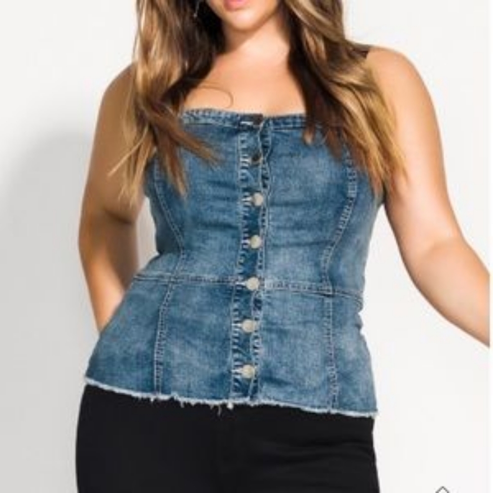 City Chic Denim Bustier
